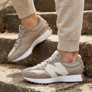 New Balance 327 LIMITED EDITION 2026 Womens Sneaker Shoes LEATHER Taupe White 7
